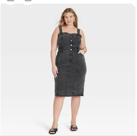 chinese dress ladies A Line Denim Maxi Dress  Diva's Den Fashion, LLC